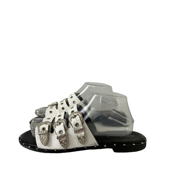 Henry Ferrera Collection Womens Size 8.5 White Western Flat Sandal - Picture 4 of 8